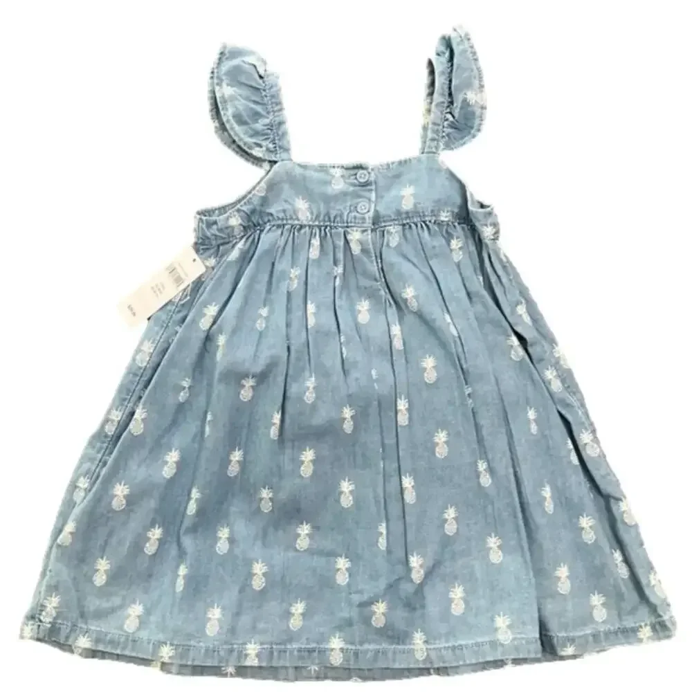 BABY GAP Girl's Blue Denim Sundress Bottoms Set Size 2 NWT